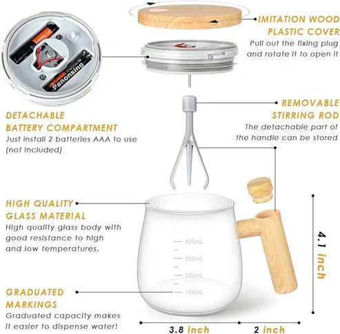 Electric Self-Stirring Mug – 7000 RPM USB Rechargeable Mixer for Coffee, Protein & Drinks