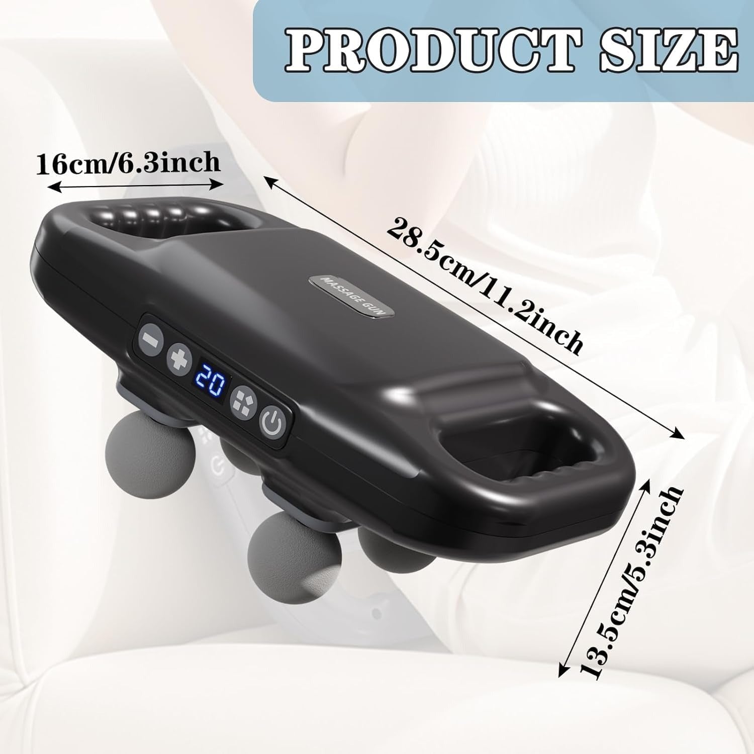 Deep Tissue Electric Back Massager with Heat – Portable Handheld Body Muscle Pain Relief Device