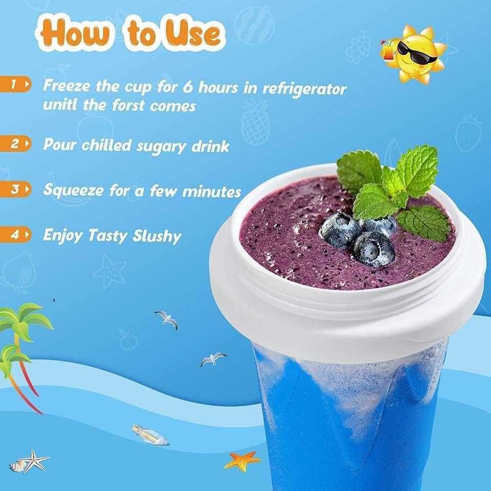 Squeeze Slushy Maker Cup – DIY Instant Frozen Drink Cup for Juice, Soda, Smoothies & More