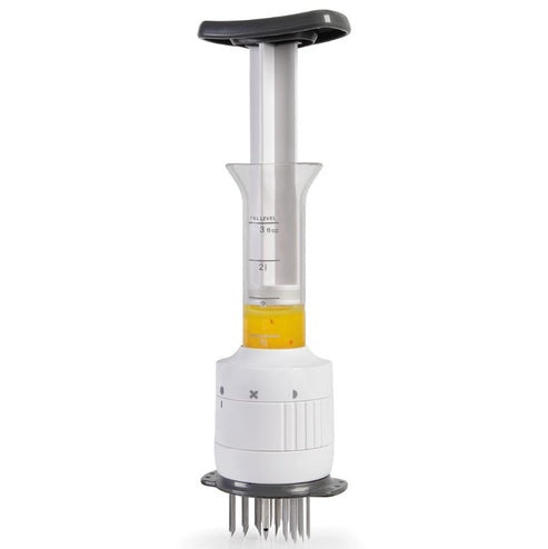 2-in-1 Meat Tenderizer and Marinade Injector – Stainless Steel Blades for Juicy, Flavorful Cooking