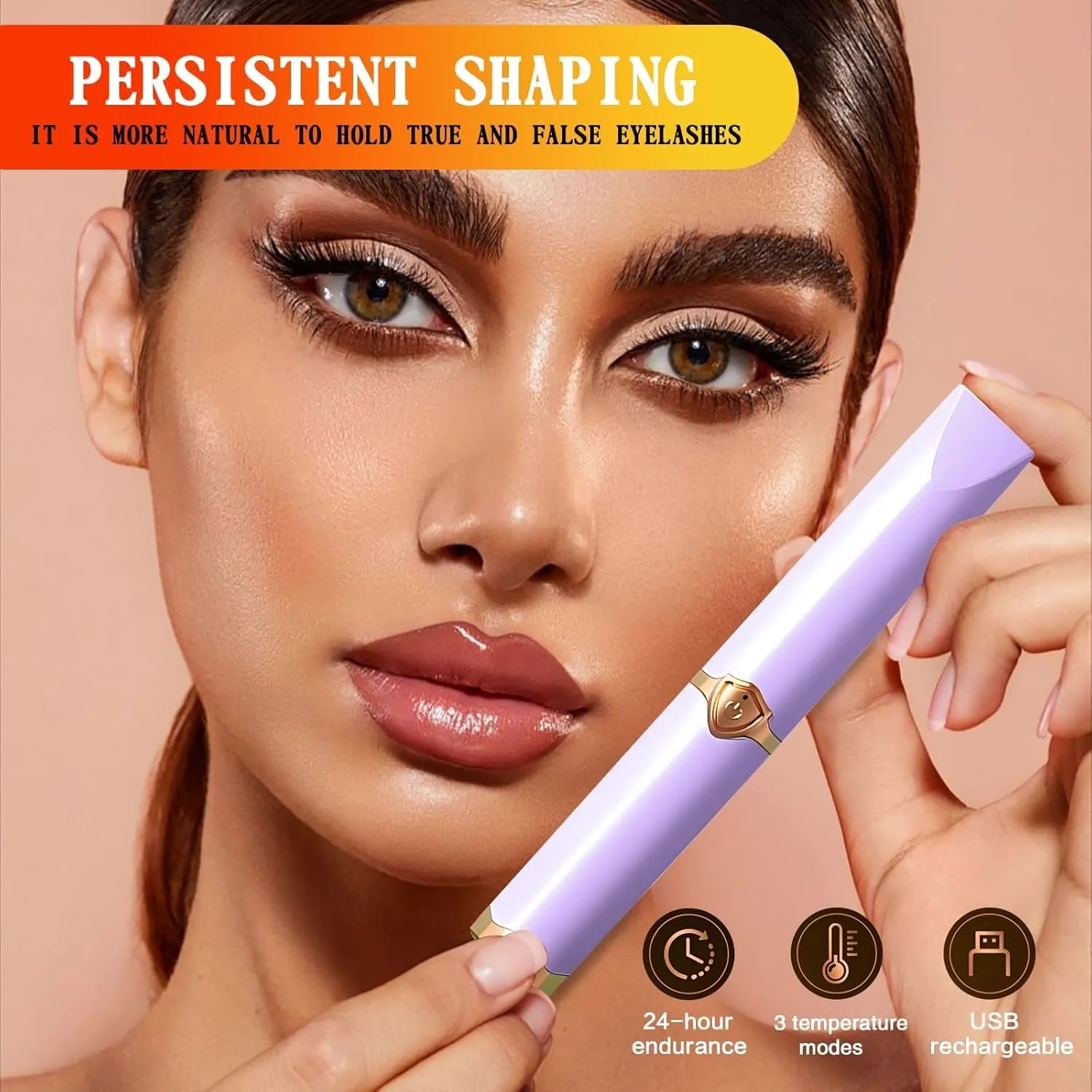 Heated Eyelash Curler for Women – 2025 USB Rechargeable Electric Lash Curler with 3 Temperature Settings, 8-Second Fast Heat-Up, Long-Lasting Natural Curl