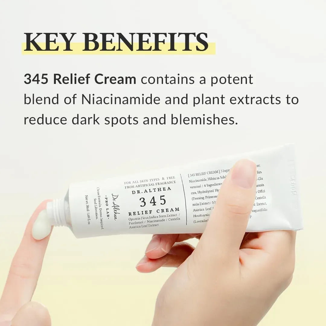 “Dr. Althea 345 Relief Cream delivers ultimate hydration, soothing, and repair for sensitive, post-acne, and environmentally damaged skin.”