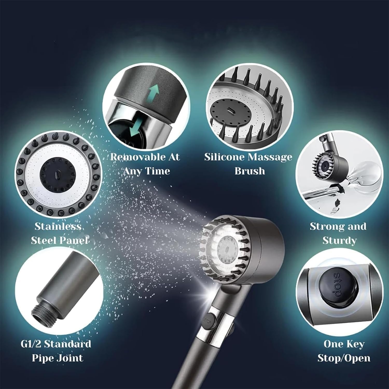 Multifunction Scalp Massage Shower Head – Relaxing Spa Experience at Home